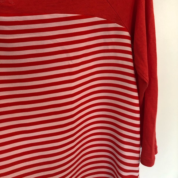 Express red and whit striped 3/4 shirt - Picture 3 of 4